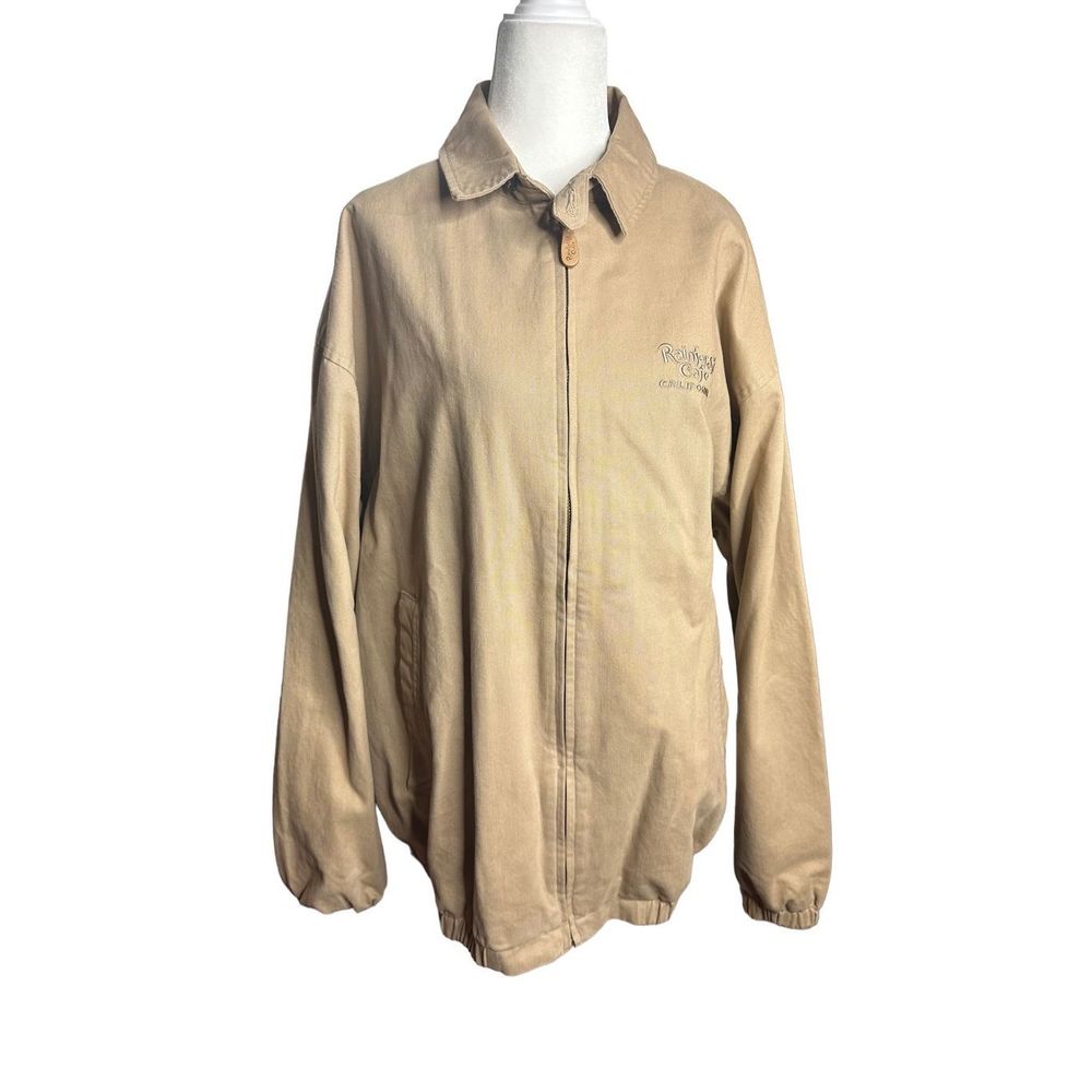 Rainforest Cafe‎ California Vintage Cotton Full Zip Utility Jacket Large Tan